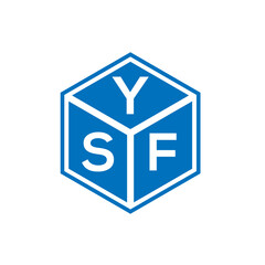 YSF letter logo design on white background. YSF creative initials letter logo concept. YSF letter design.
