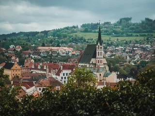 Deurstickers Cesky Krumlov. General panoramic view of the city. Czech Republic © Natallia