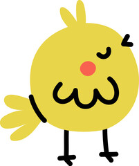 Cute hand drawn chick. Simple vector illustration in doodle style.