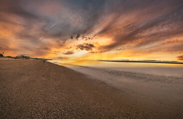 Sunset over the Dutch North Sea near Egmond aan Zee/NL