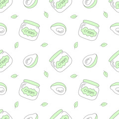 Seamless vector pattern cream in doodle style