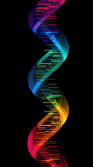 Digital DNA Pattern in Bright Colors