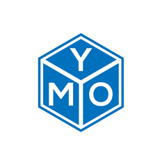 YMO letter logo design on white background. YMO creative initials letter logo concept. YMO letter design.
