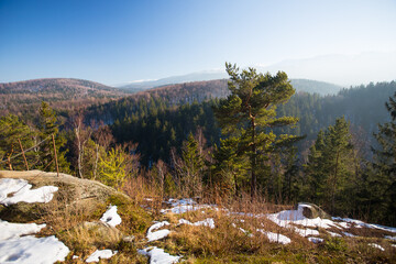 View to Karkonosze Poland, in winter