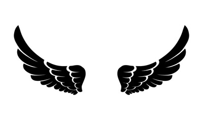 Vector silhouette of angel wings logo