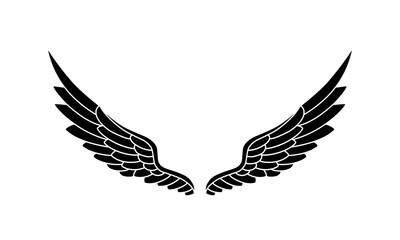Vector silhouette of angel wings logo