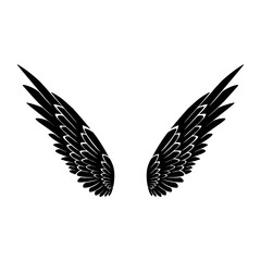 Vector silhouette of angel wings logo