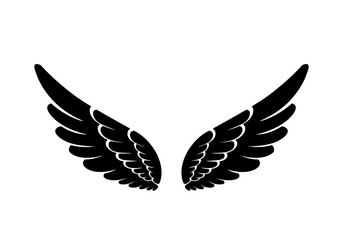 Vector silhouette of angel wings logo