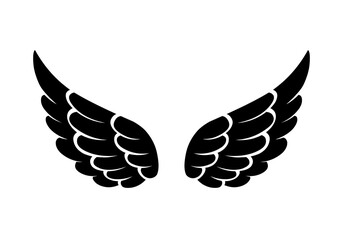 Vector silhouette of angel wings logo