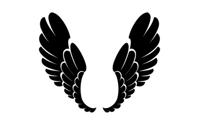Vector silhouette of angel wings logo