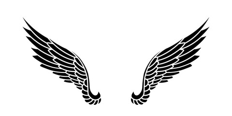 Vector silhouette of angel wings logo