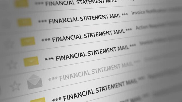 Animated Financial Statement E-Mail on Webmail. Seamless Loops
