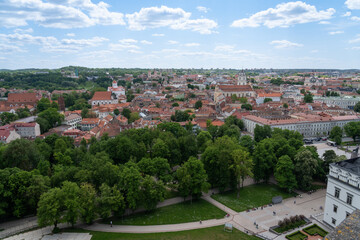 Fototapeta na wymiar Vilnius city in late spring. View from city hill castle
