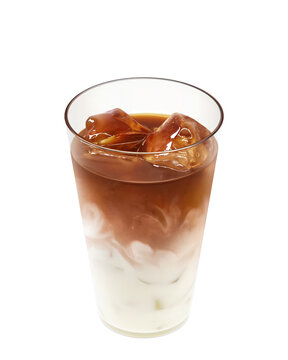 グラスに入ったカフェオレのイラスト リアル