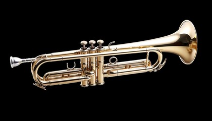 Obraz na płótnie Canvas Shiny new metallic brass trumpet