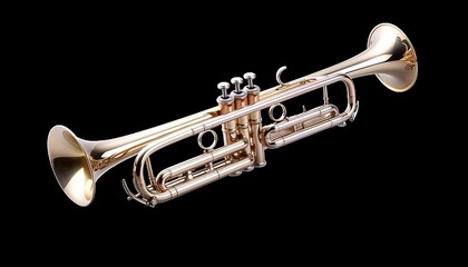 Fototapeta na wymiar Shiny new metallic brass trumpet