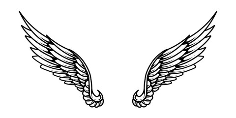 Vector angel wings tattoo design