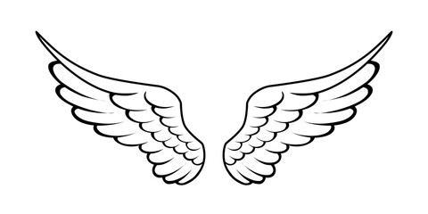 vector angel wings line art style  © RIko Purnomo