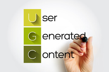 UGC User Generated Content - specific content created by customers and published on social media or...