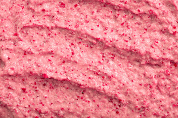 Berry yoghurt ice cream. Smoothies from fresh fruits and berries. Ice cream texture. Delicious sweet dessert close-up as a background.