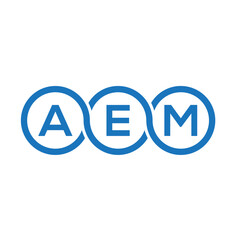 AEM letter logo design on white background. AEM creative initials letter logo concept. AEM letter design.
