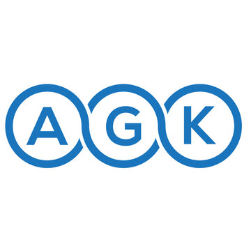 AGK letter logo design on white background. AGK creative initials letter logo concept. AGK letter design.

