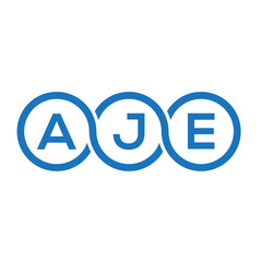 Fototapeta premium AJE letter logo design on white background. AJE creative initials letter logo concept. AJE letter design. 