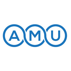 AMU letter logo design on white background. AMU creative initials letter logo concept. AMU letter design.
