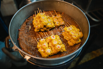 Street food in the market,Dumplings