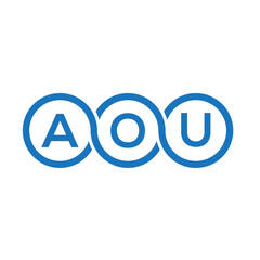 AOU letter logo design on white background. AOU creative initials letter logo concept. AOU letter design.
