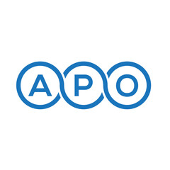 APO letter logo design on white background. APO creative initials letter logo concept. APO letter design.
