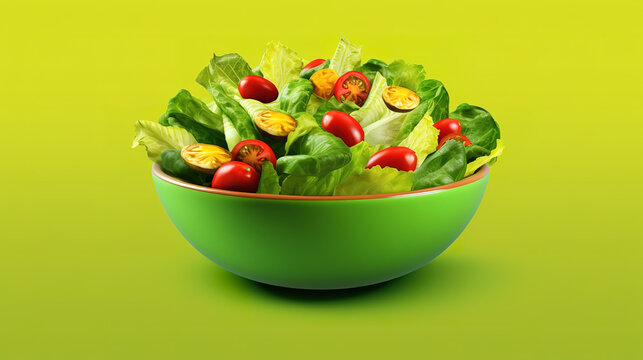 Harvest, fresh green salad leaves. Generative Ai - Powered by Adobe