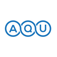 AQU letter logo design on white background. AQU creative initials letter logo concept. AQU letter design.

