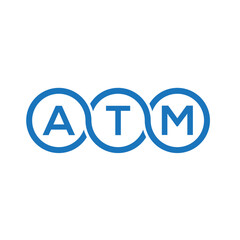 ATM letter logo design on white background. ATM creative initials letter logo concept. ATM letter design.
