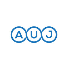 AUJ letter logo design on white background. AUJ creative initials letter logo concept. AUJ letter design.
