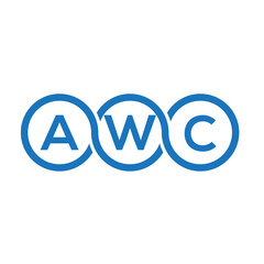 AWC letter logo design on white background. AWC creative initials letter logo concept. AWC letter design.

