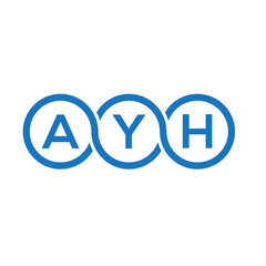 AYH letter logo design on white background. AYH creative initials letter logo concept. AYH letter design.
