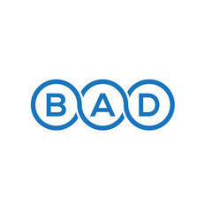 BAD letter logo design on white background. BAD creative initials letter logo concept. BAD letter design.
