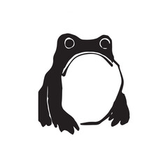 Ugly sad frog, t shirt concept idea, frog portrait on isolated background