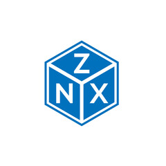 ZNX letter logo design on white background. ZNX creative initials letter logo concept. ZNX letter design.
