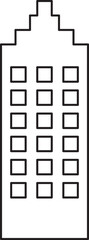 City building icon outline