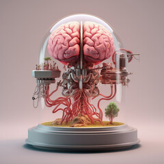 Obraz na płótnie Canvas human brain made with AI