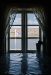 view from window on iceland flag