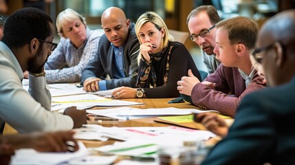 Dynamic Brainstorming Session with Diverse Group of Employees. Generative AI