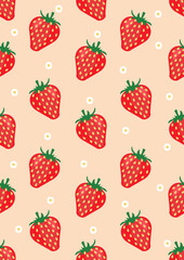 seamless pattern with strawberries