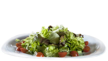 green leaf salads with tomatoes