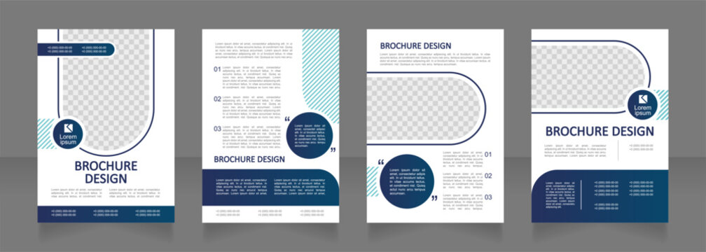 Scientific laboratory and researching blank brochure design. Template set with copy space for text. Premade corporate reports collection. Editable 4 paper pages. Montserrat font used