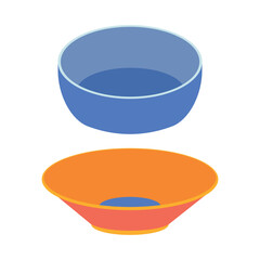 Dishes. A set of kitchen plates, bowls.