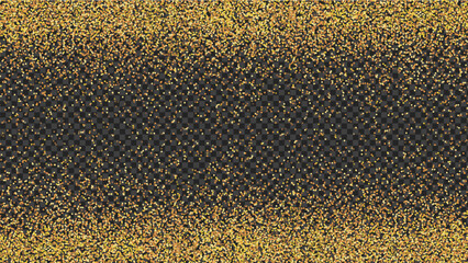 Golden sparks on a black backdrop