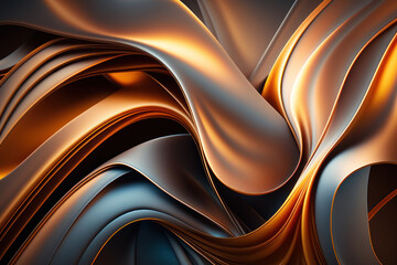 Abstract background, silk waves. AI generative.